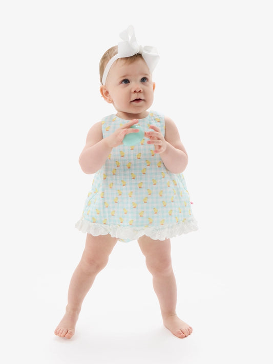 Baby Chirping Chicks Cotton Gauze Top & Bloomer Set