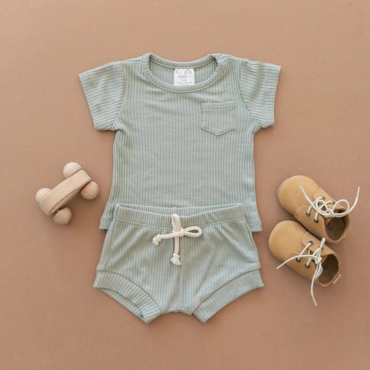 Casual Baby Short Sleeve Set Cotton Summer Outfit