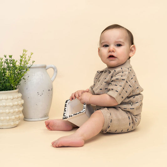 Henry Textured Baby Polo Shirt & Shorts Set (Organic Cotton)