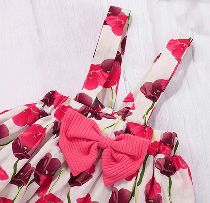 Pink Floral 2pcs Baby Dress Set