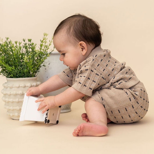 Henry Textured Baby Polo Shirt & Shorts Set (Organic Cotton)