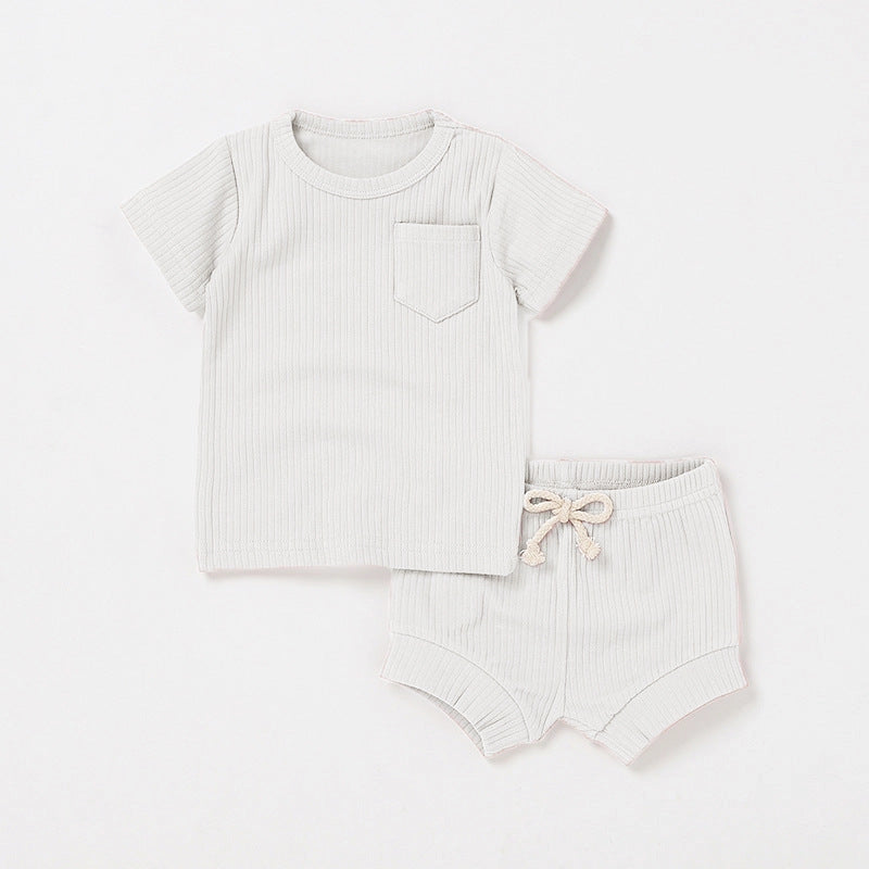 Casual Baby Short Sleeve Set Cotton Summer Outfit