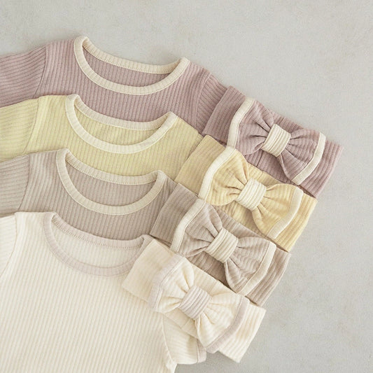 Unisex Solid Color Soft Cotton Clothing Sets