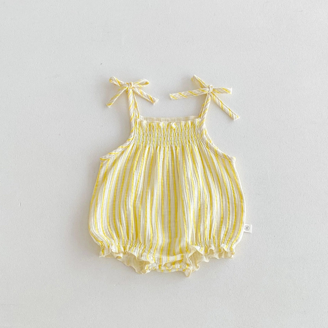 Summer Toddler Floral Stripe Bow Romper