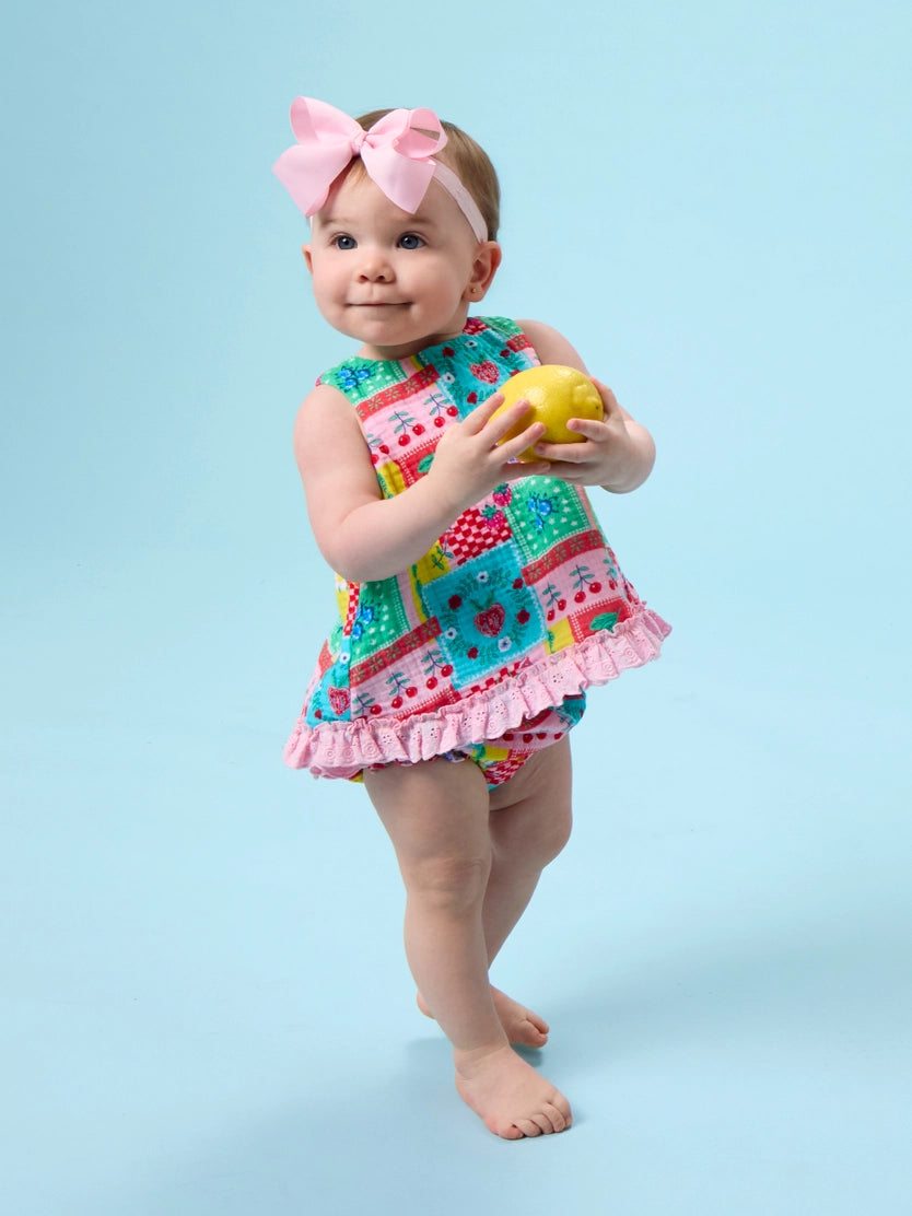 Baby Picnic Patchwork Cotton Swing Top & Bloomer Set