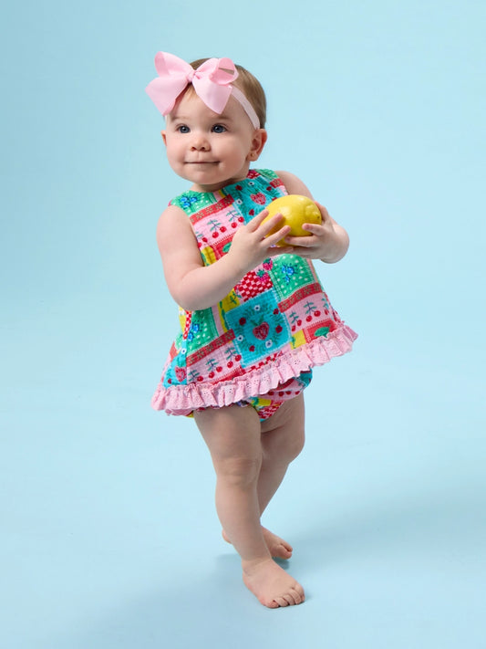 Baby Picnic Patchwork Cotton Swing Top & Bloomer Set