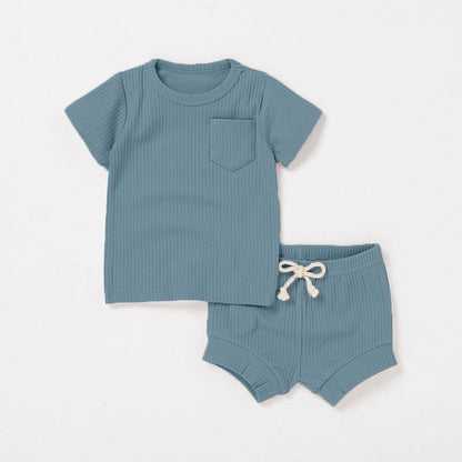 Casual Baby Short Sleeve Set Cotton Summer Outfit