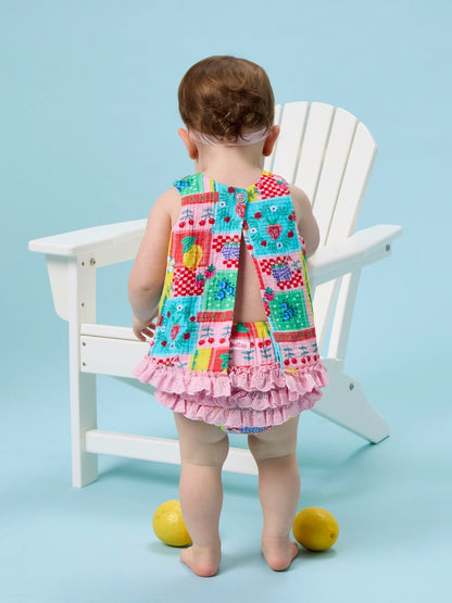 Baby Picnic Patchwork Cotton Swing Top & Bloomer Set