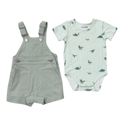 Dino Safari Cotton Overalls Set