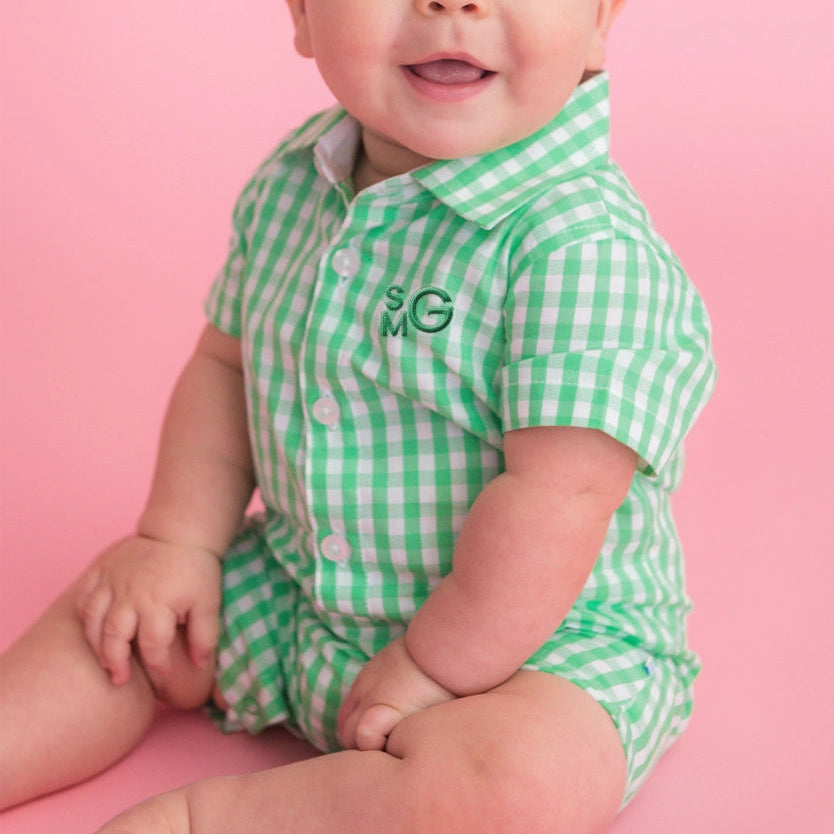 Classic Gingham Short Sleeve Woven Romper