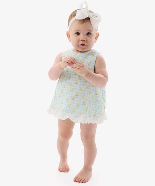 Baby Chirping Chicks Cotton Gauze Top & Bloomer Set