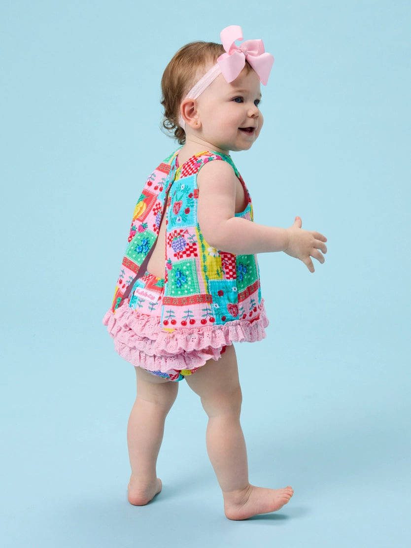 Baby Picnic Patchwork Cotton Swing Top & Bloomer Set
