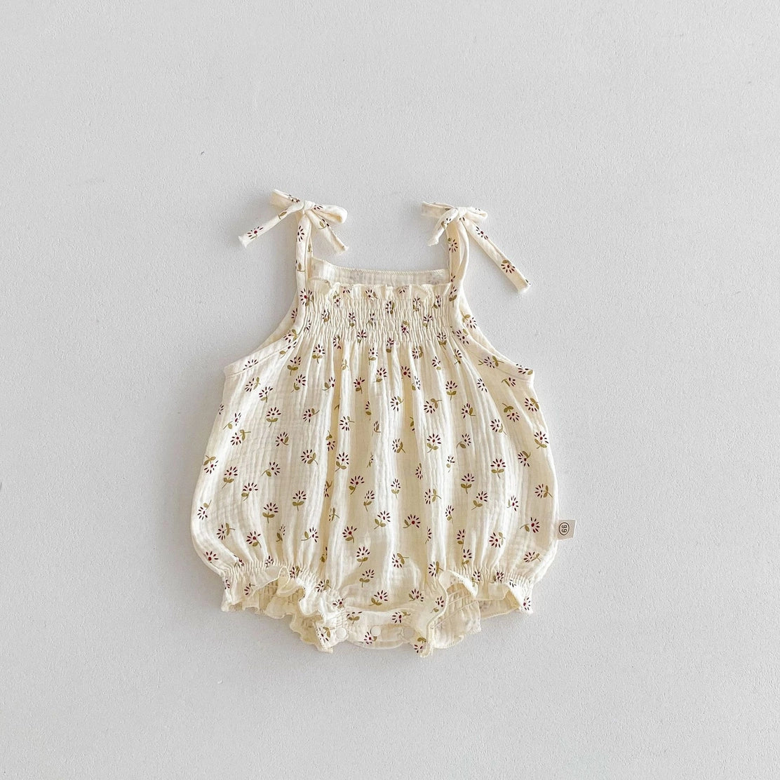 Summer Toddler Floral Stripe Bow Romper