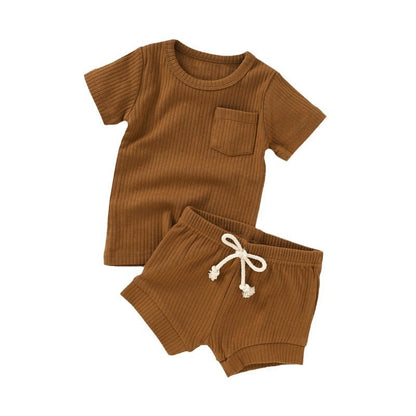 Casual Baby Short Sleeve Set Cotton Summer Outfit
