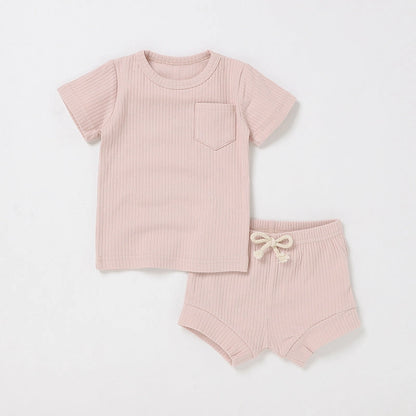 Casual Baby Short Sleeve Set Cotton Summer Outfit