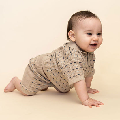 Henry Textured Baby Polo Shirt & Shorts Set (Organic Cotton)