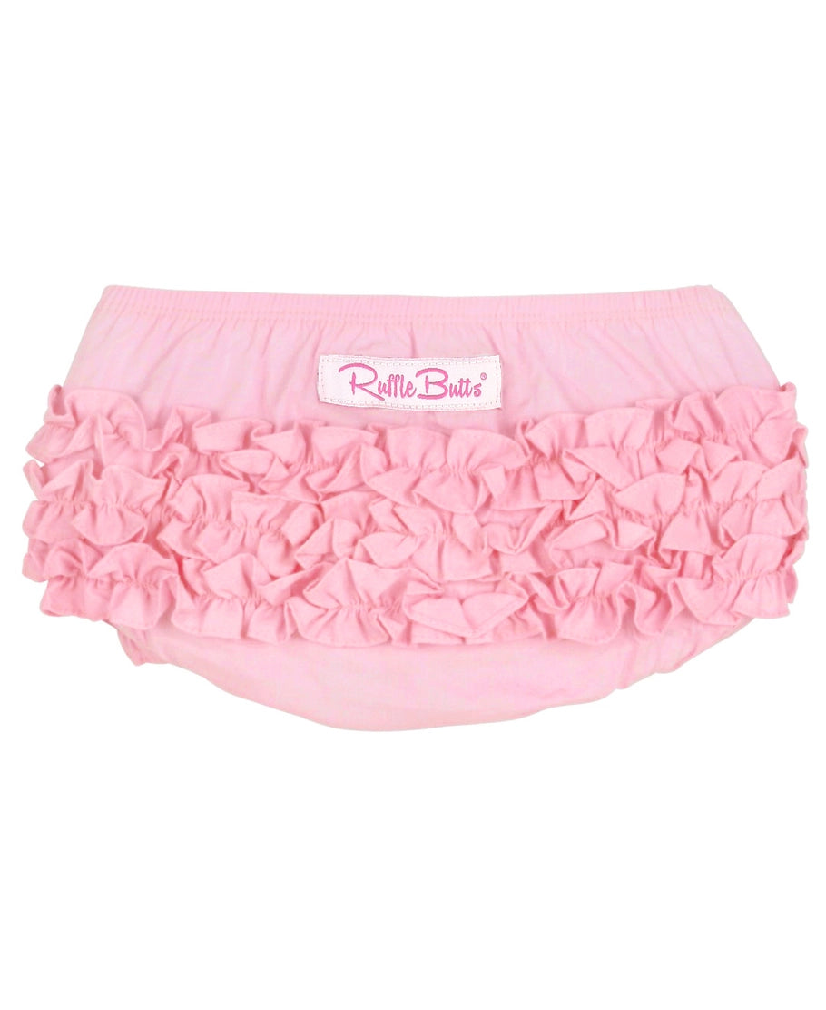 Baby Girls Baby Pink Woven Ruffle Bloomer
