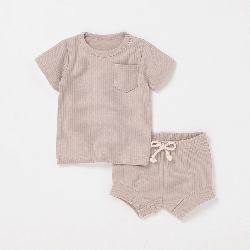 Casual Baby Short Sleeve Set Cotton Summer Outfit
